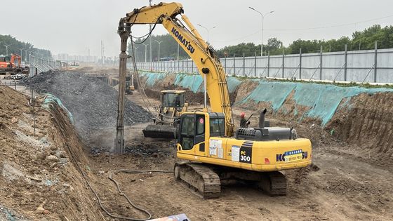 BVEM Vibro Compaction Piling vibroflottation hydraulique excavatrice équipée partageant le système d'alimentation hydraulique